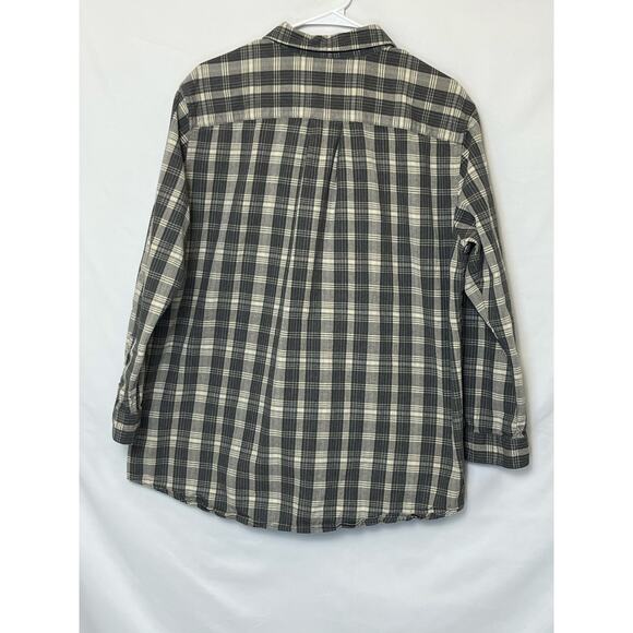 The North Face Women’s XL Cream Gray Plaid Flannel Long Sleeve Button Shirt - Picture 2 of 7